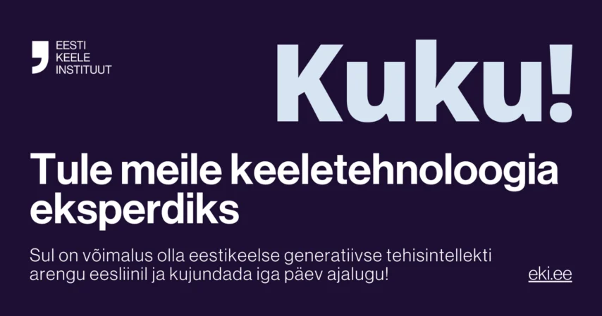 Tööpakkumine: keeletehnoloogia ekspert