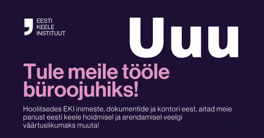 Tööpakkumine: büroojuht