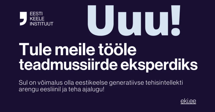 Tööpakkumine: teadmussiirde ekspert