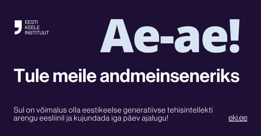 Tööpakkumine: andmeinsener