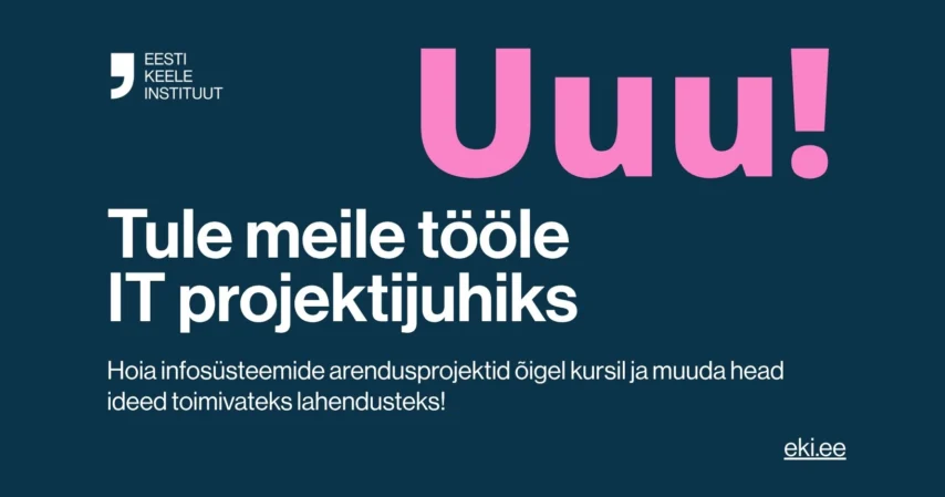 Tööpakkumine: IT projektijuht